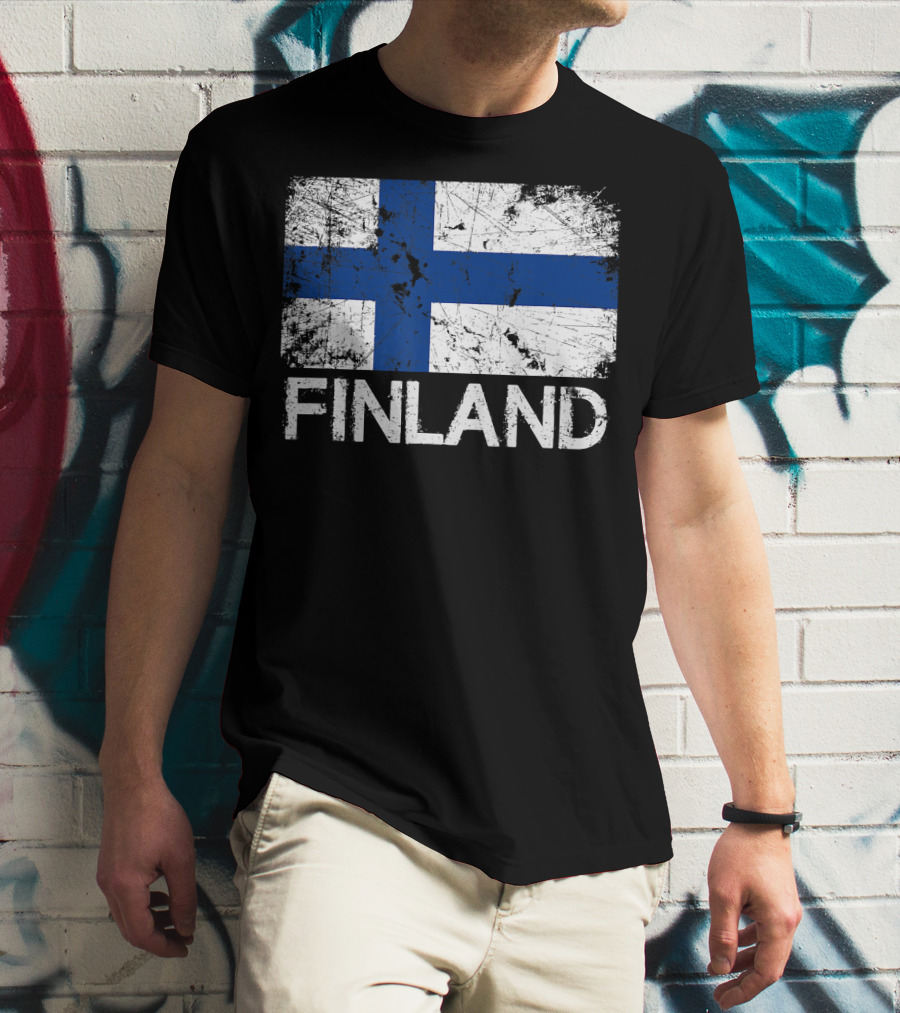 Finnish Flag Finland Vintage Made In Finla T-Shirt