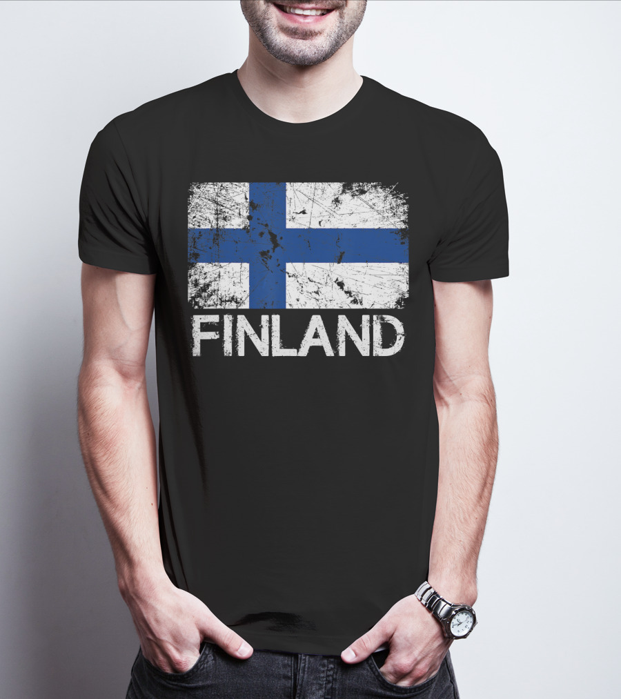 Finnish Flag Finland Vintage Made In Finla T-Shirt