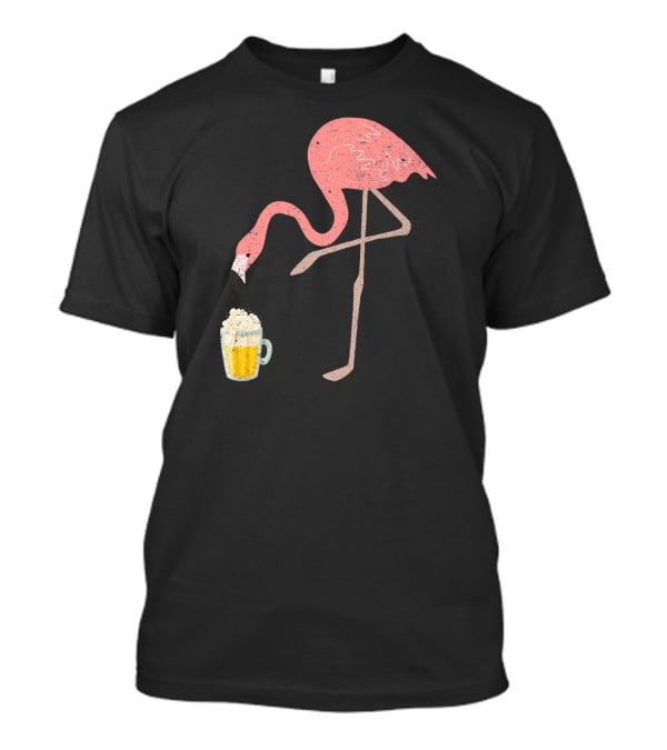 Flamingo Beer Love Bird Drinking T-Shirt
