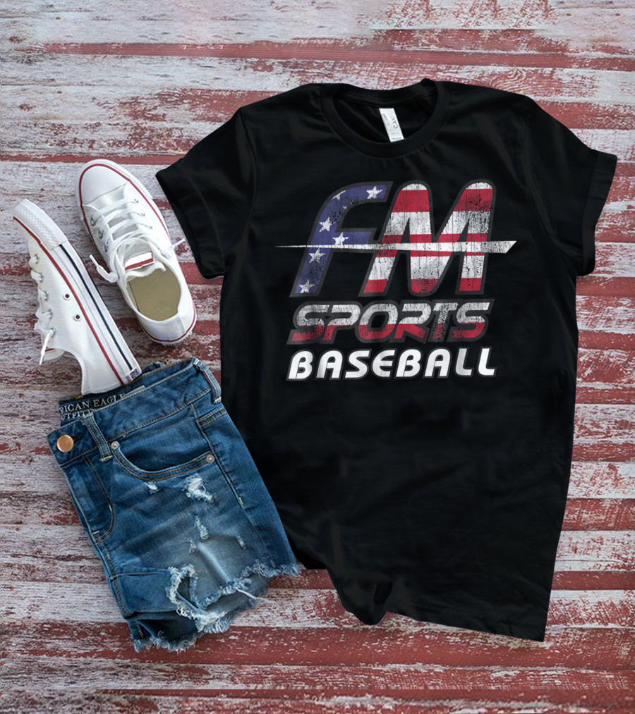 FM Sports Baseball USA Flag T-Shirt