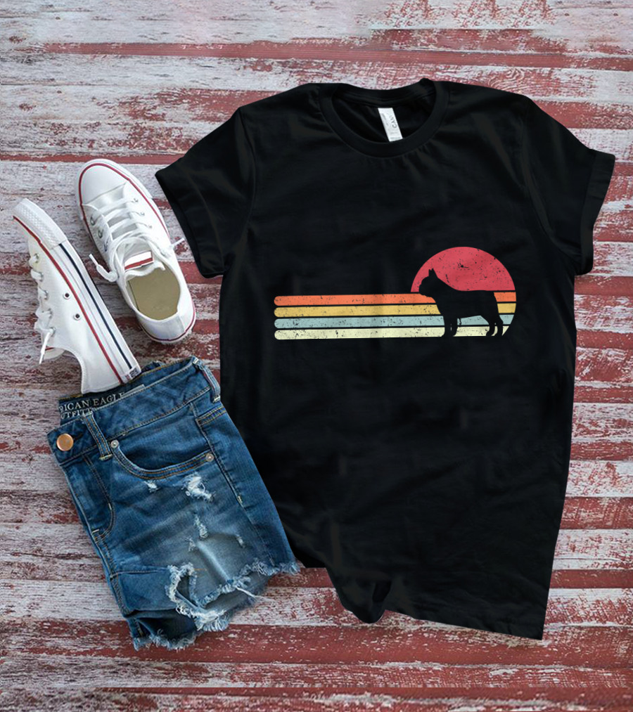 French Bulldog Retro Sunset T-Shirt