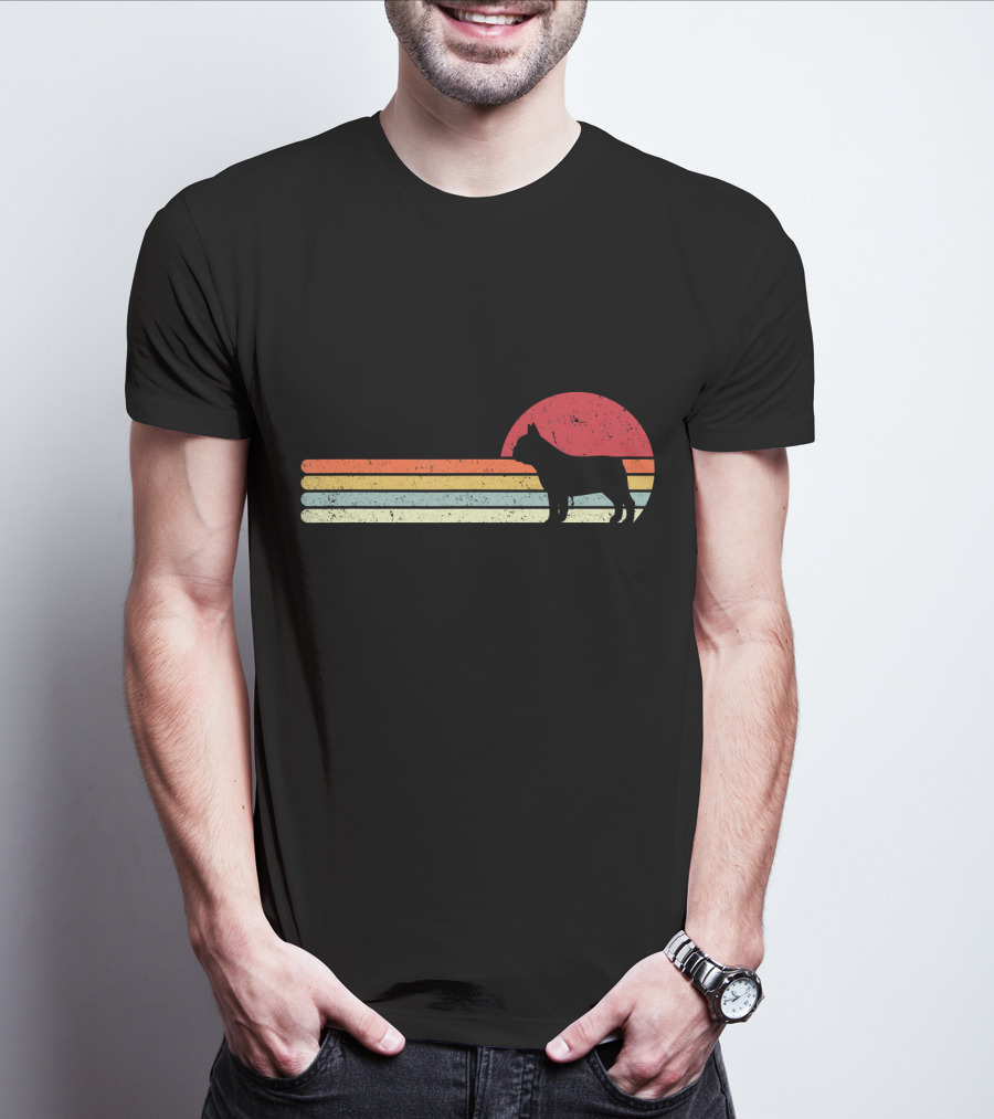French Bulldog Retro Sunset T-Shirt