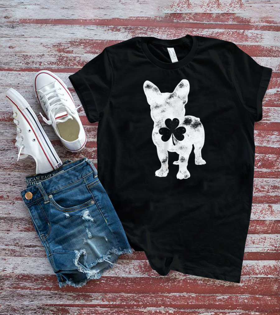 French Bulldog St Patricks Day Boys Men Dog Shamrock T-Shirt