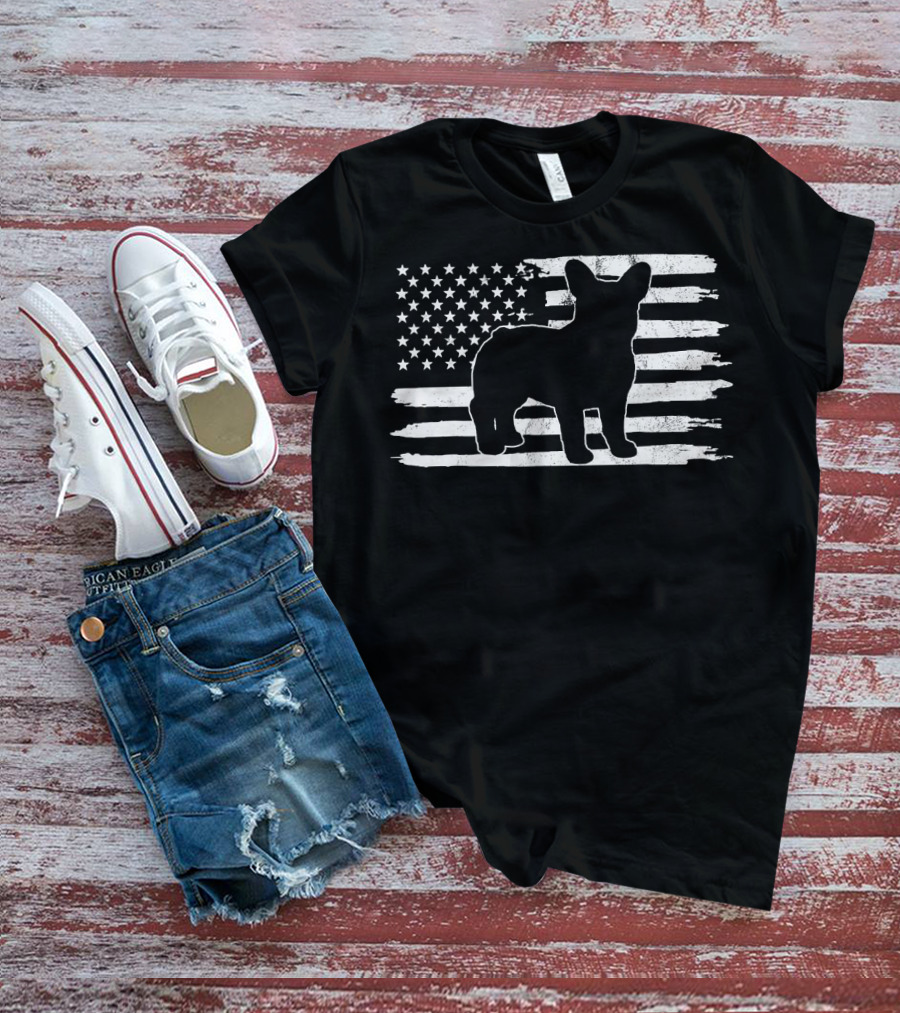 Frenchie American Flag Fourth Of July T-Shirt
