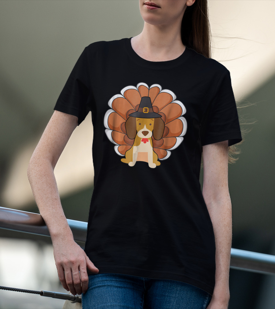 Funny Beagle Turkey Thanksgiving Hat Humor T-Shirt