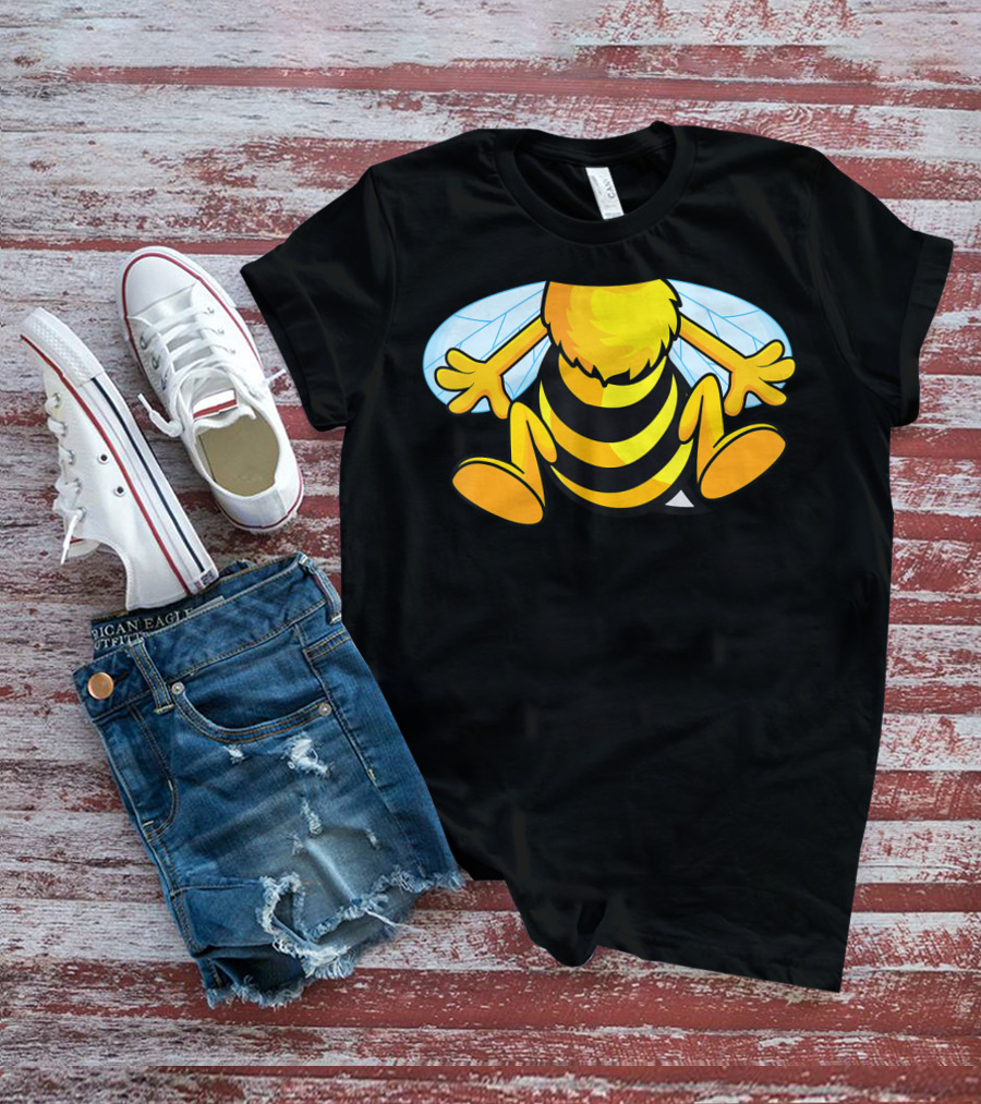 Funny Bee Costume Easy Honeybee Hall Buzzing Bumblebee Stripes T-Shirt