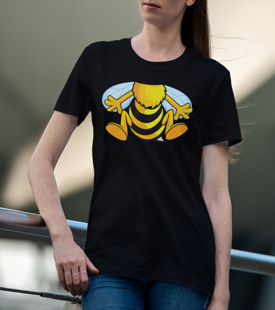 Funny Bee Costume Easy Honeybee Hall Buzzing Bumblebee Stripes T-Shirt