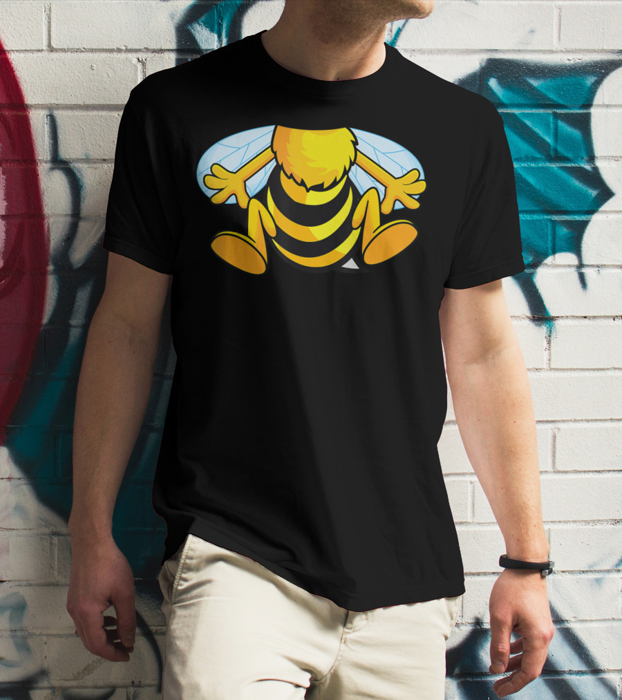Funny Bee Costume Easy Honeybee Hall Buzzing Bumblebee Stripes T-Shirt