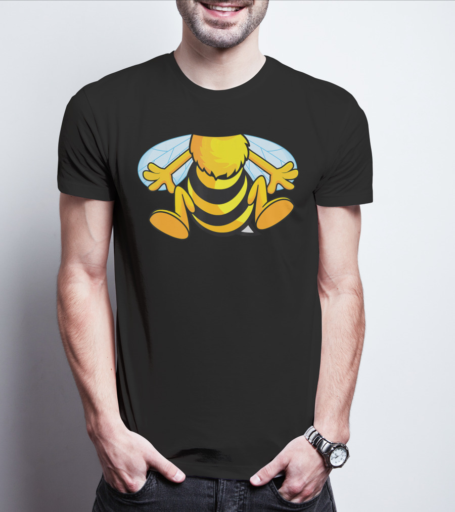 Funny Bee Costume Easy Honeybee Hall Buzzing Bumblebee Stripes T-Shirt