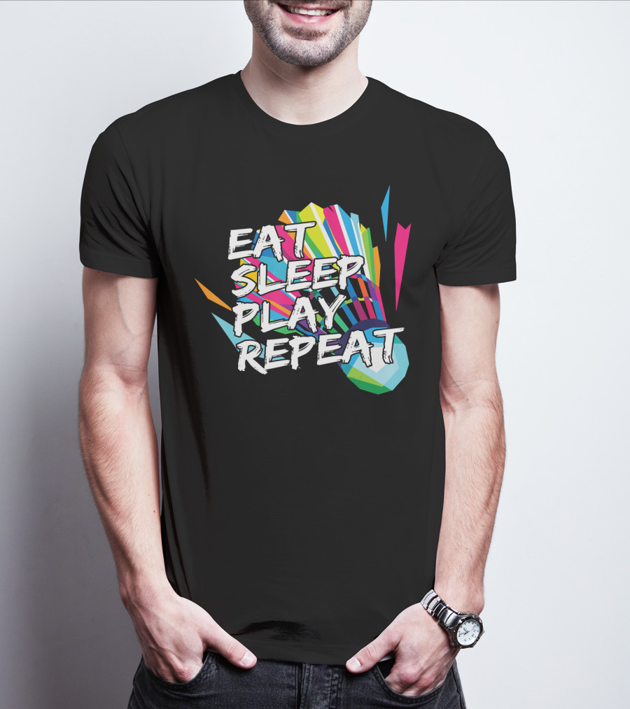Eat Sleep Play Repeat Badminton Shuttlecock T-Shirt