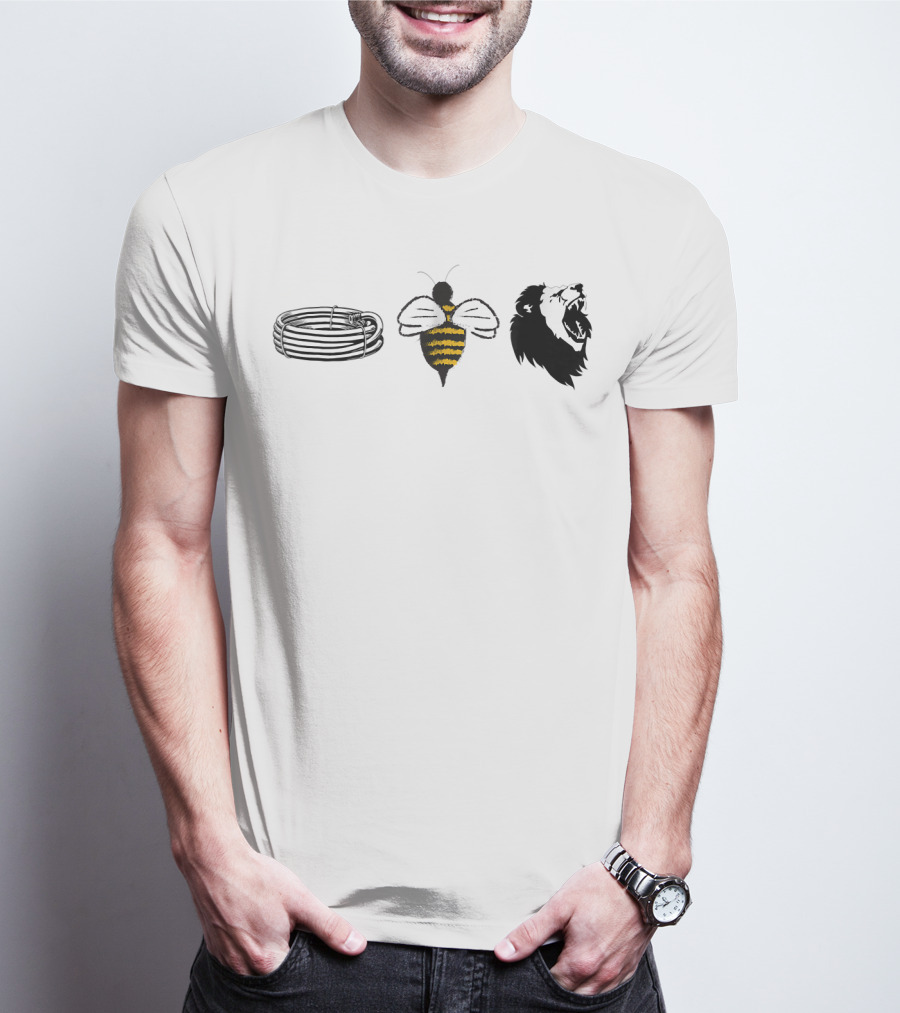 Barbed Bee Lion Funny Vintage Animal Joke Pun T-Shirt