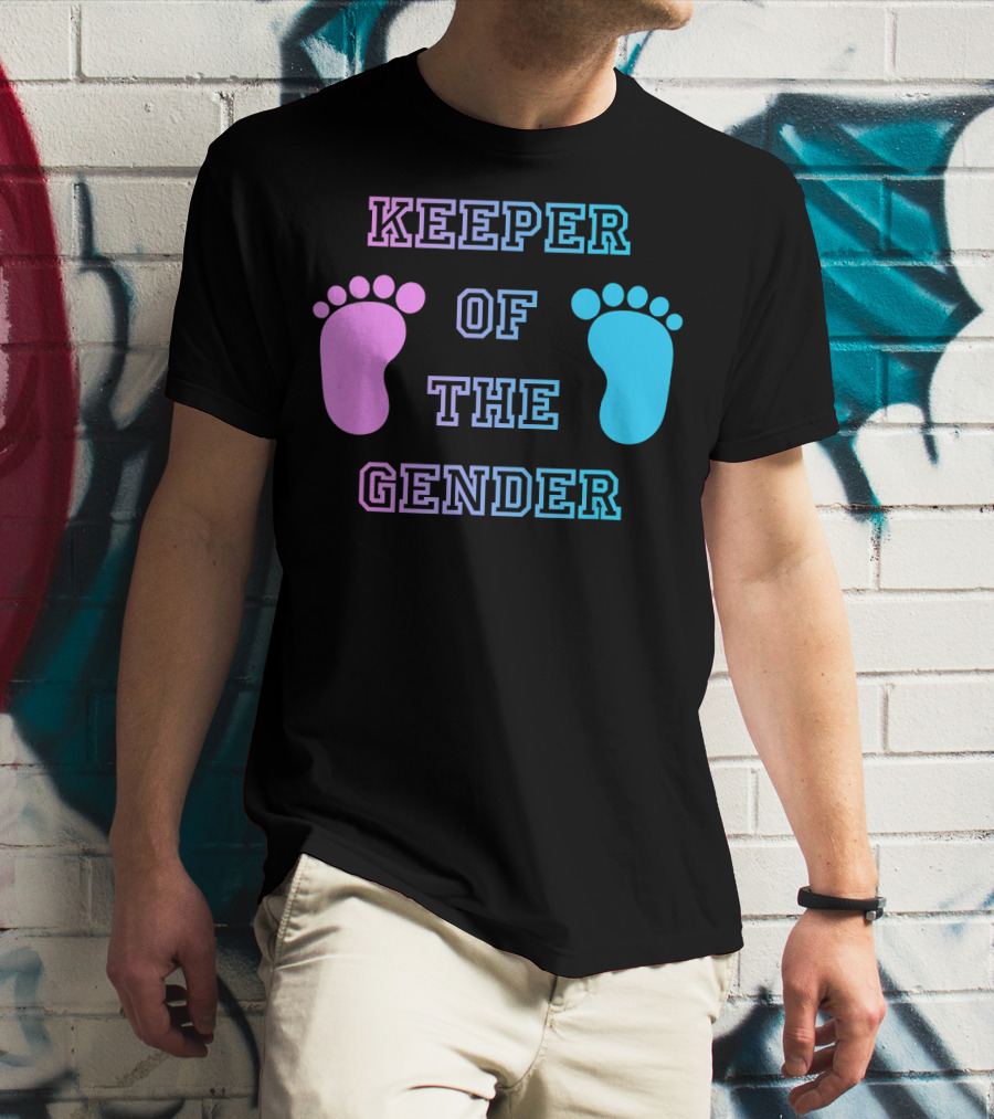 Keeper Of The Gender Pink Blue Footprints T-Shirt
