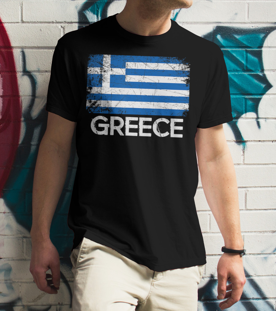 Greek Flag Vintage Greece Made In Gree T-Shirt