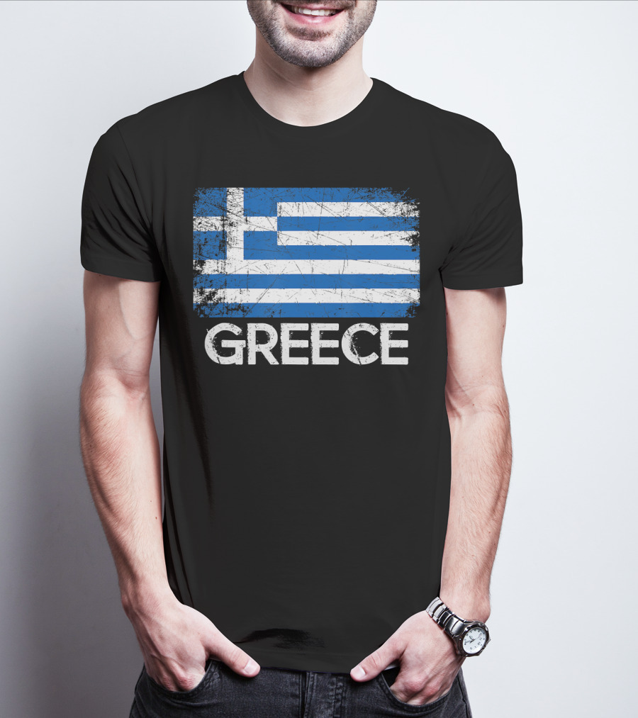 Greek Flag Vintage Greece Made In Gree T-Shirt