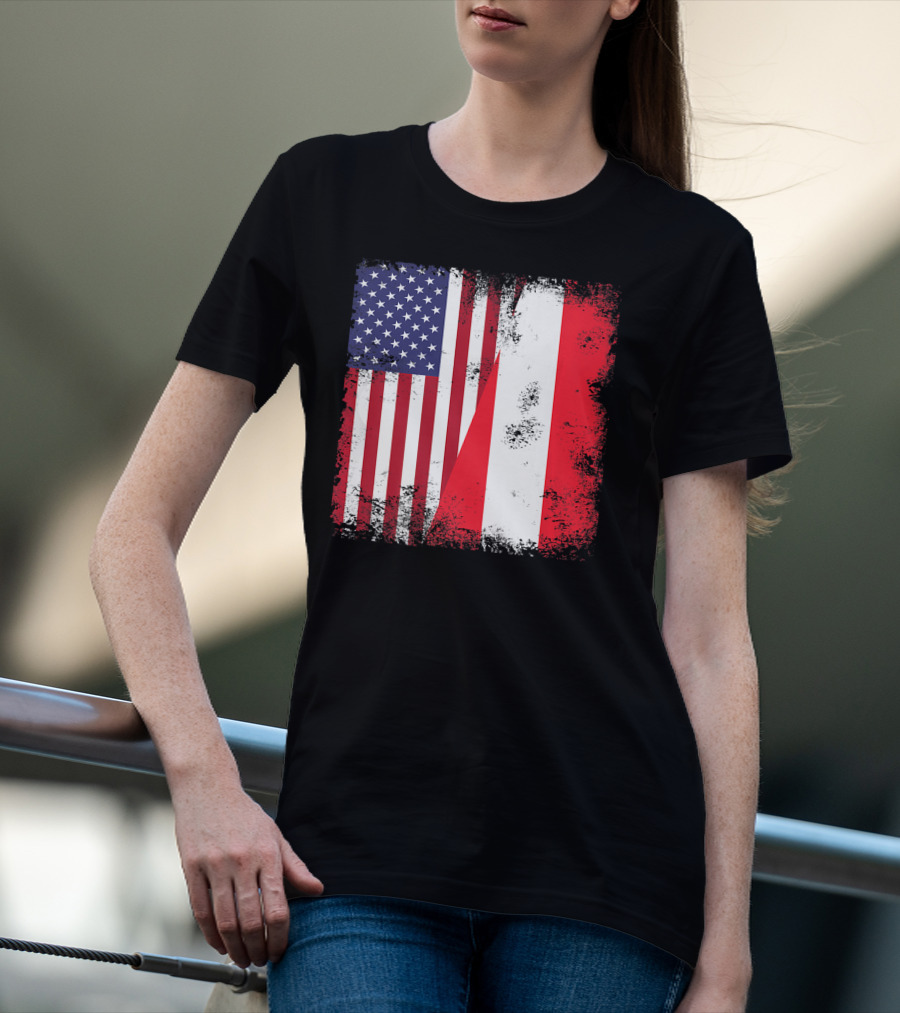 USA Austrian Flag Vintage Austria U T-Shirt