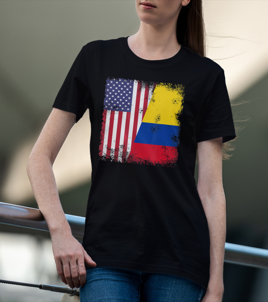 Half Colombian Half American Flag T-Shirt