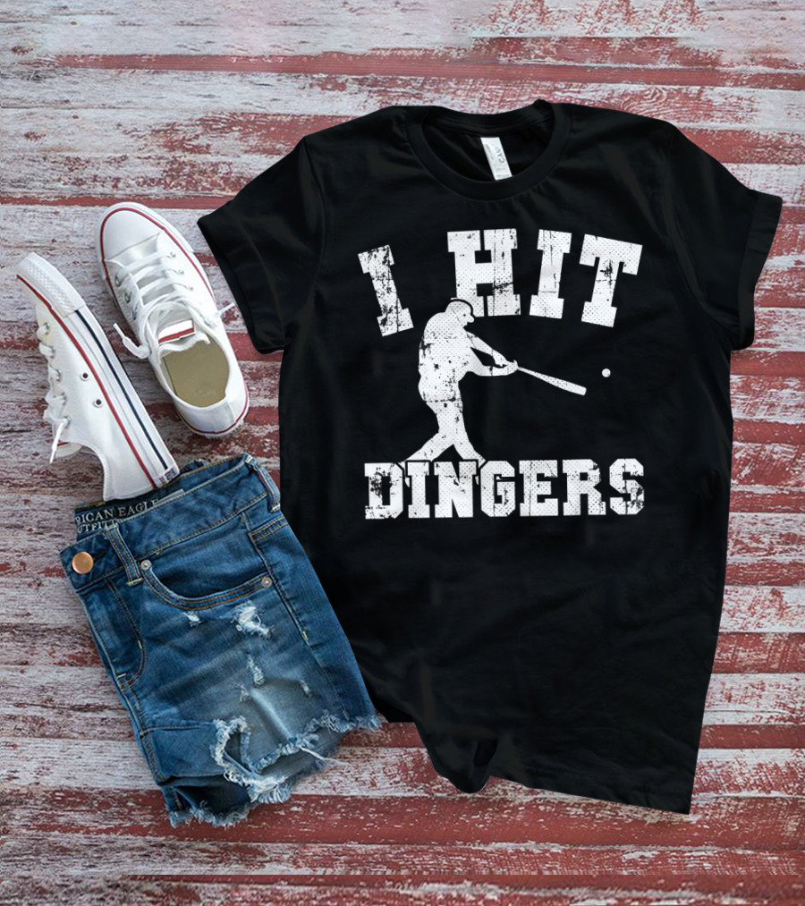 I Hit Dingers Baseball Batting T-Shirt
