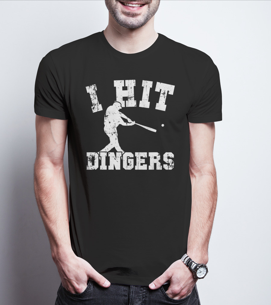 I Hit Dingers Baseball Batting T-Shirt