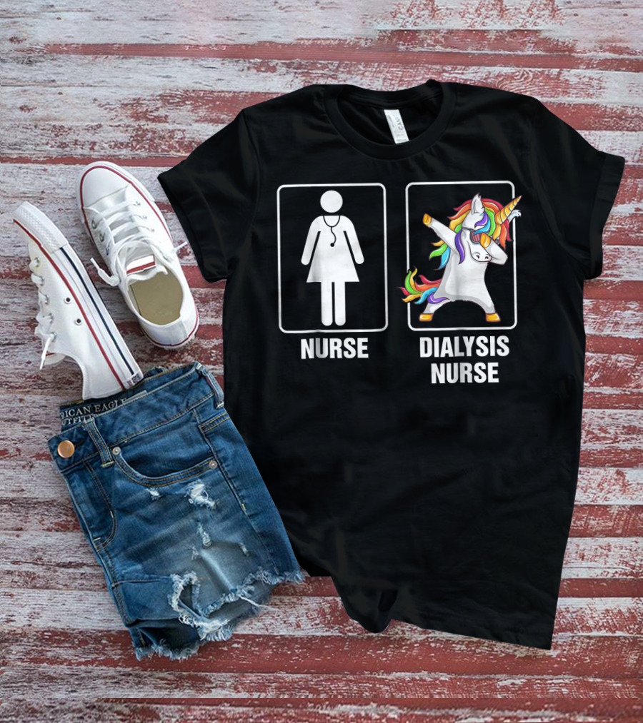 Nurse Dialysis Nurse Dabbing Unicorn T-Shirt