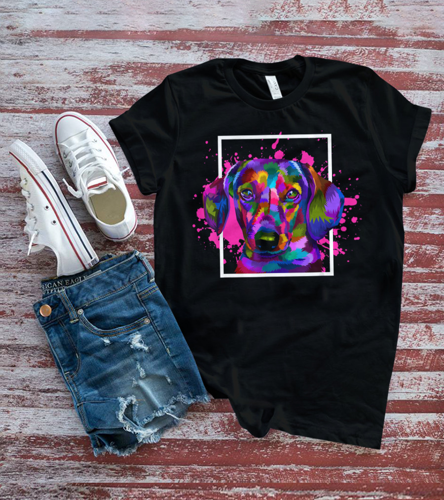 Colorful Dog Animal Lover Pet Dog Breed Dac T-Shirt