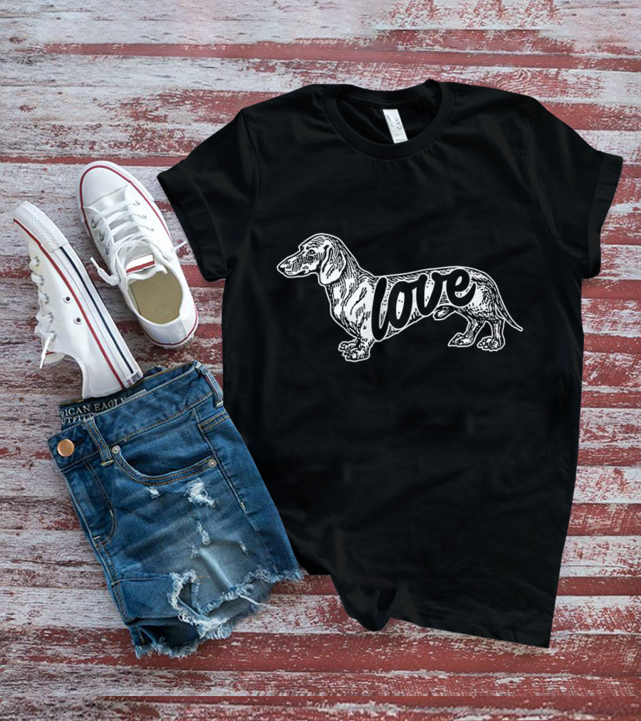 Love Dachshund Valentine Dog Breed Idea T-Shirt