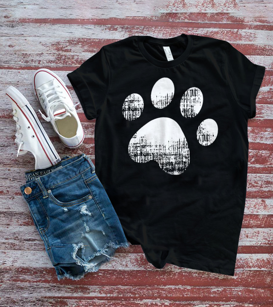 Dog Paw Print Funny For Pet Parents T-Shirt