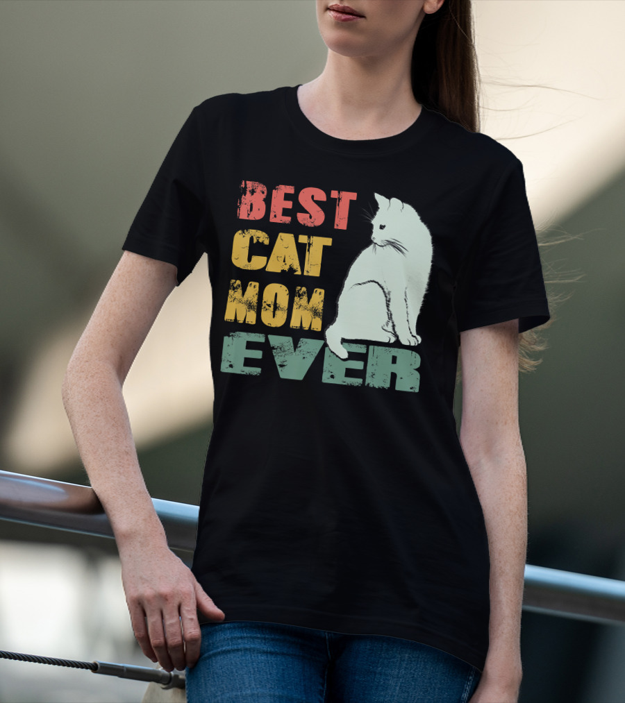 Best Cat Mom Ever Vintage Cat Mother T-Shirt