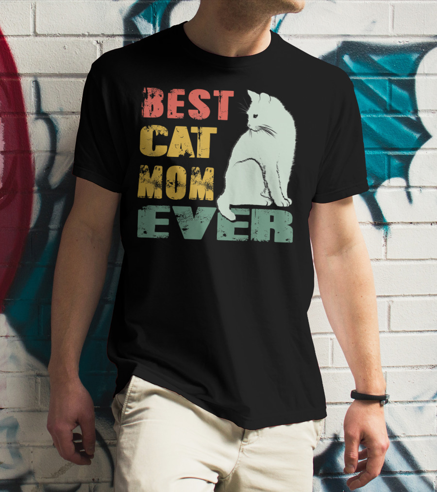 Best Cat Mom Ever Vintage Cat Mother T-Shirt
