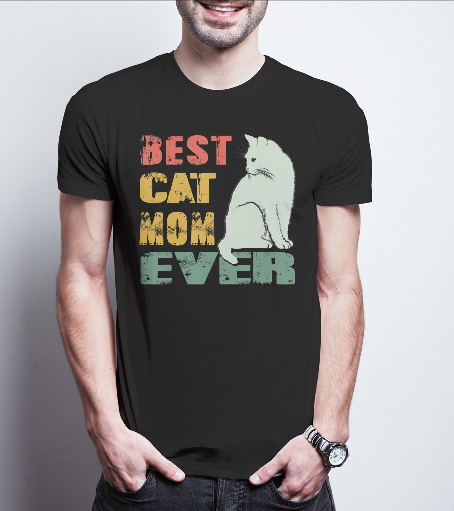 Best Cat Mom Ever Vintage Cat Mother T-Shirt