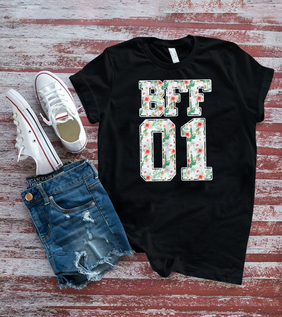BFF 01 Best Friends Floral Tropical T-Shirt