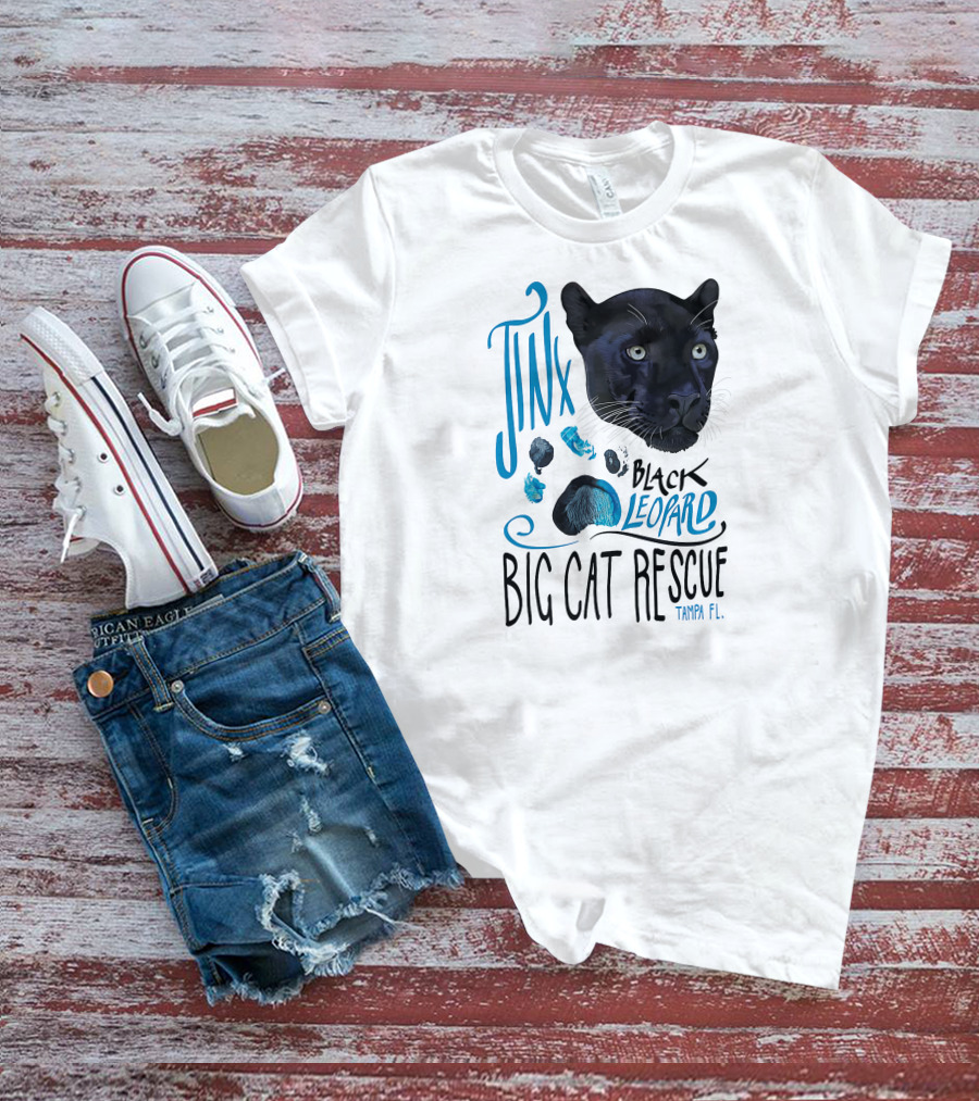 Jinx Black Leopard Big Cat Rescue Tampa FL T-Shirt