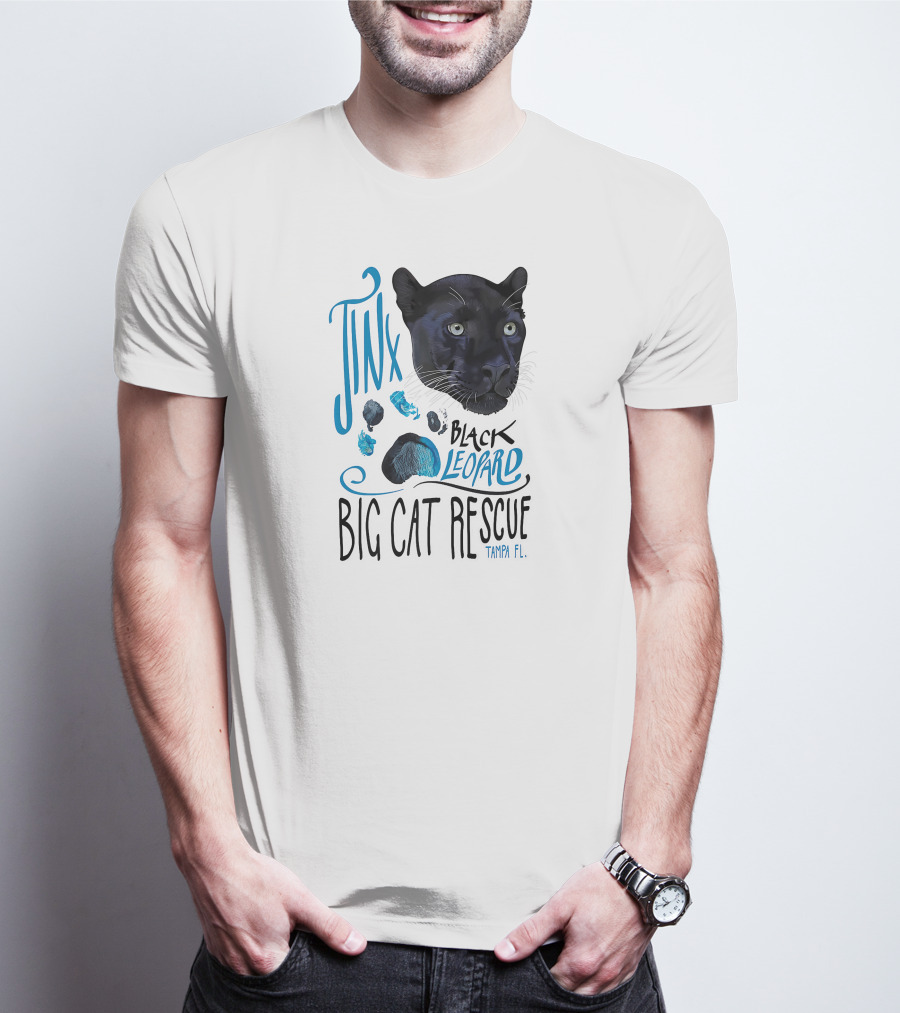 Jinx Black Leopard Big Cat Rescue Tampa FL T-Shirt