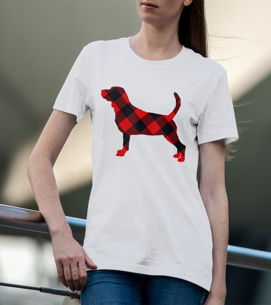 Black Red Plaid Labrador Dog Mom Paw T-Shirt