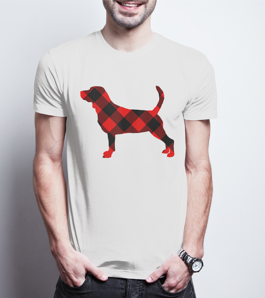 Black Red Plaid Labrador Dog Mom Paw T-Shirt