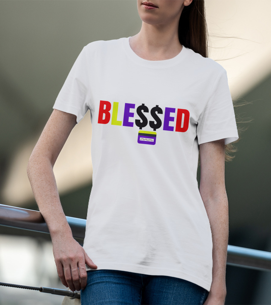 BLE$$ED Money $ymbol Colorful Lettering T-Shirt