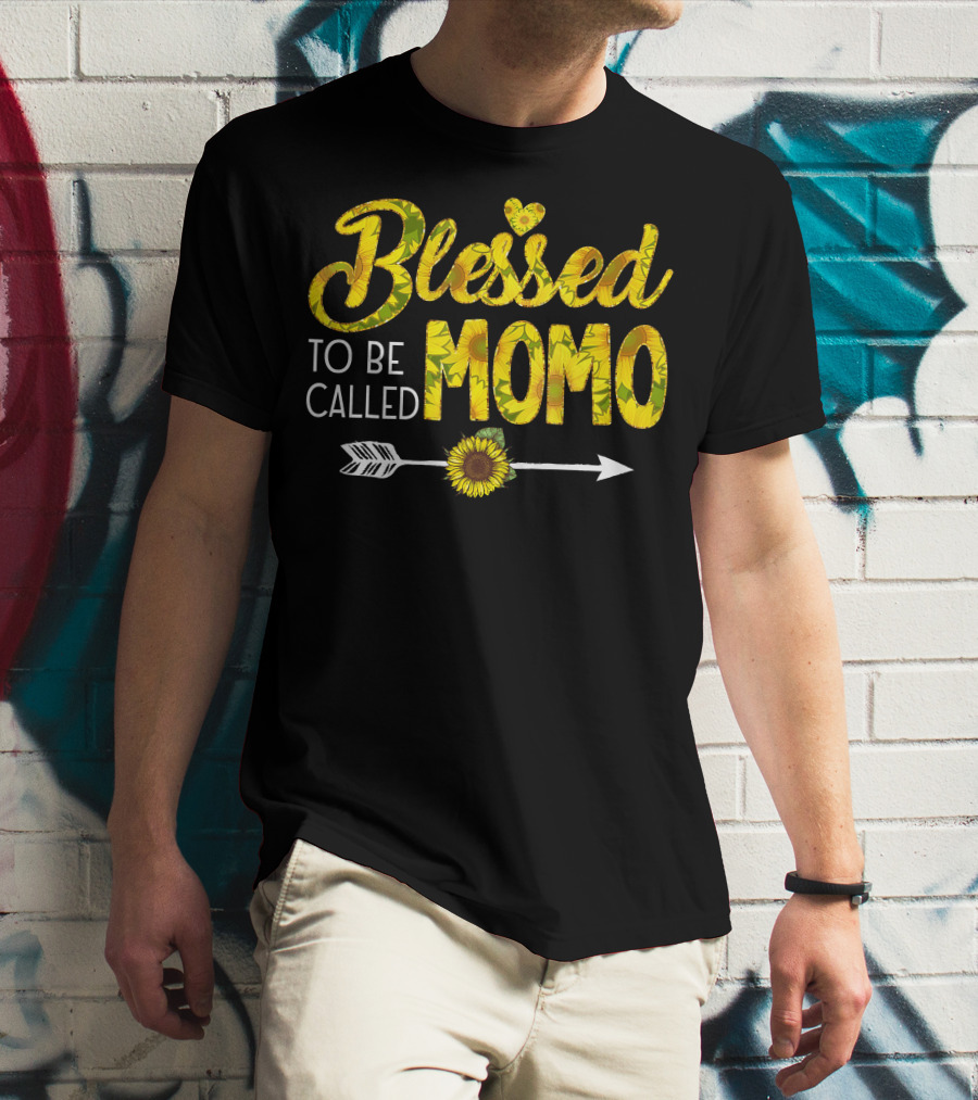 Blessed To Be Called Momo Sunflower Arrow T-Shirt