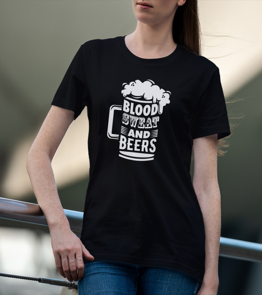 Blood Sweat And Beers Funny Pun Mug T-Shirt