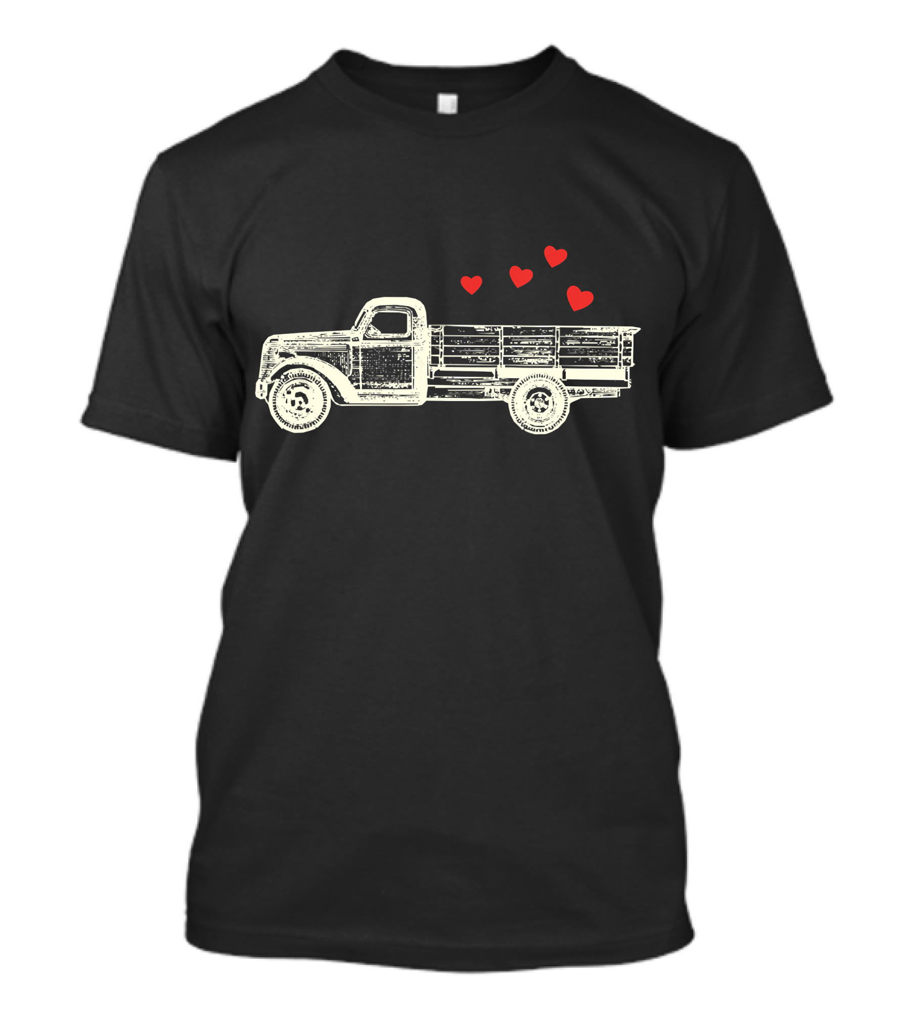 Boys Vintage Truck Hearts Cute Valentine T-Shirt