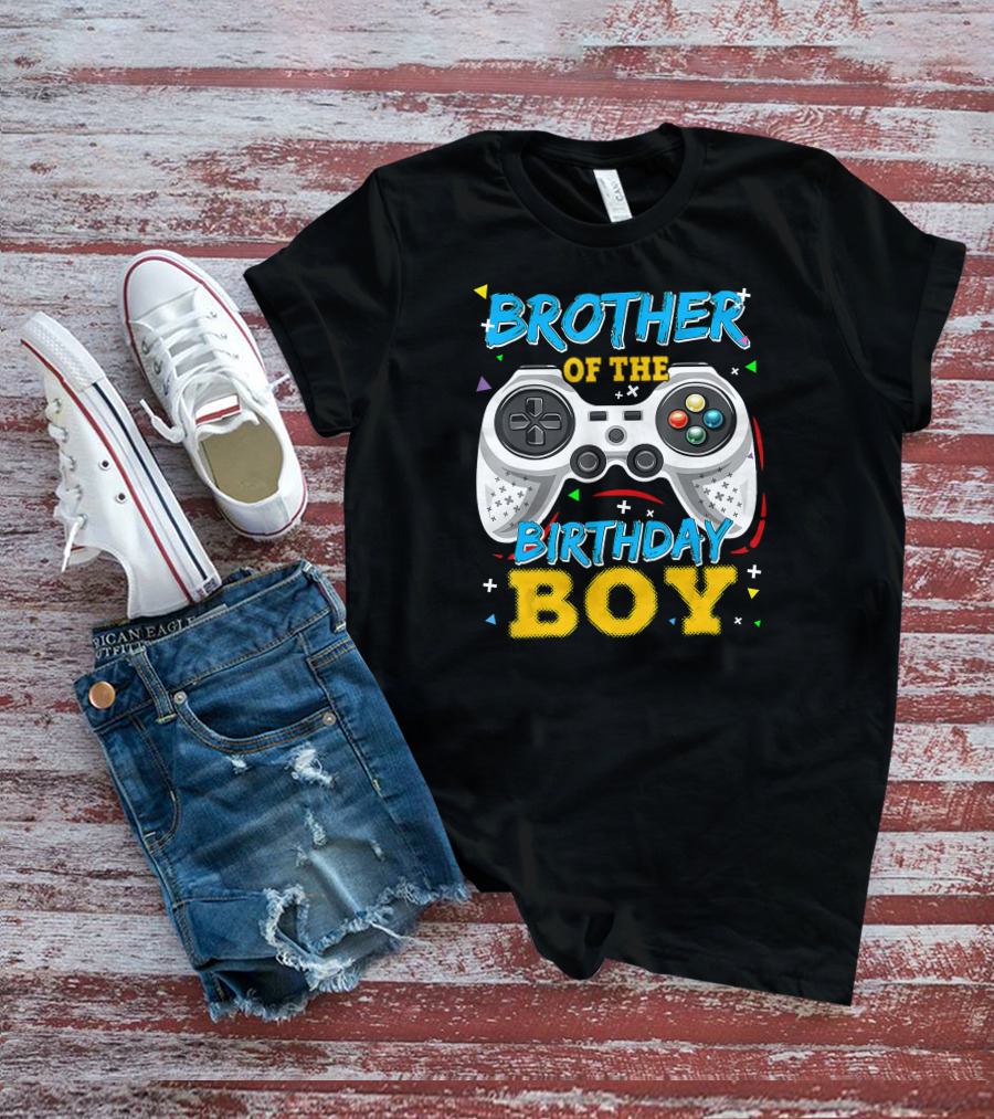 Brother Of The Birthday Boy Video Game Controller T-Shirt