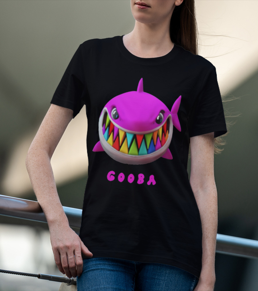 Gooba 69 Merch Pink Shark Colorful Teeth T-Shirt