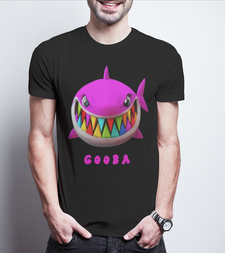 Gooba 69 Merch Pink Shark Colorful Teeth T-Shirt