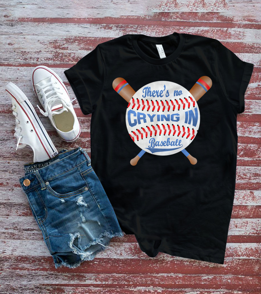 There's No Crying In Baseball Pink Bat T-Shirt