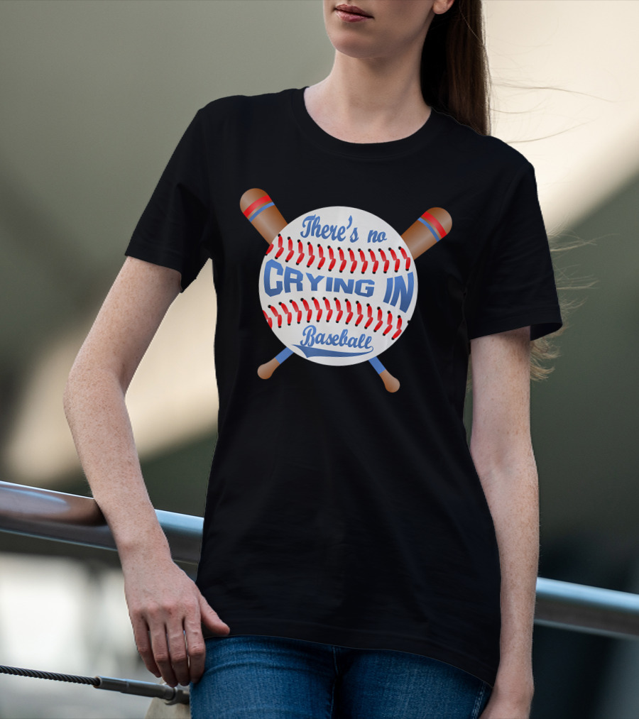 There's No Crying In Baseball Pink Bat T-Shirt