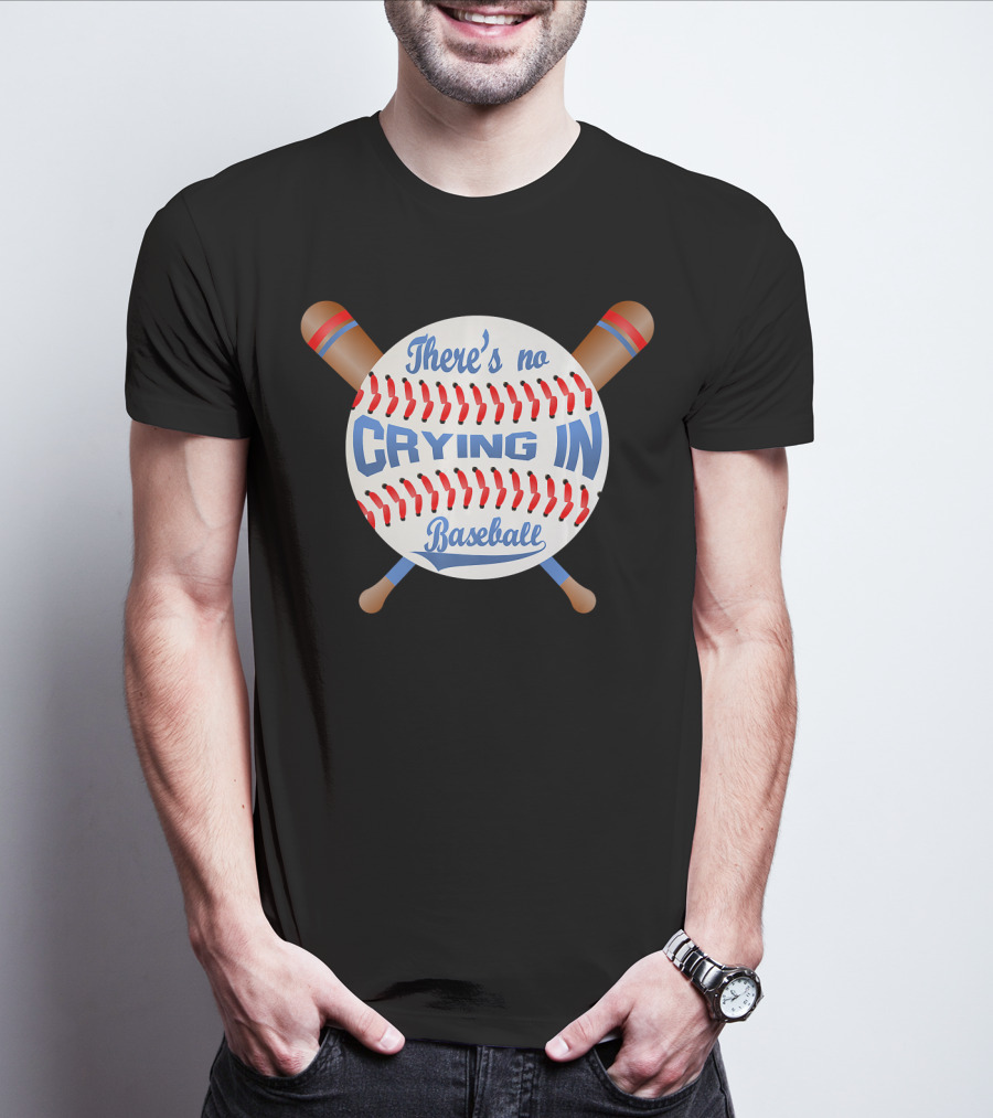 There's No Crying In Baseball Pink Bat T-Shirt
