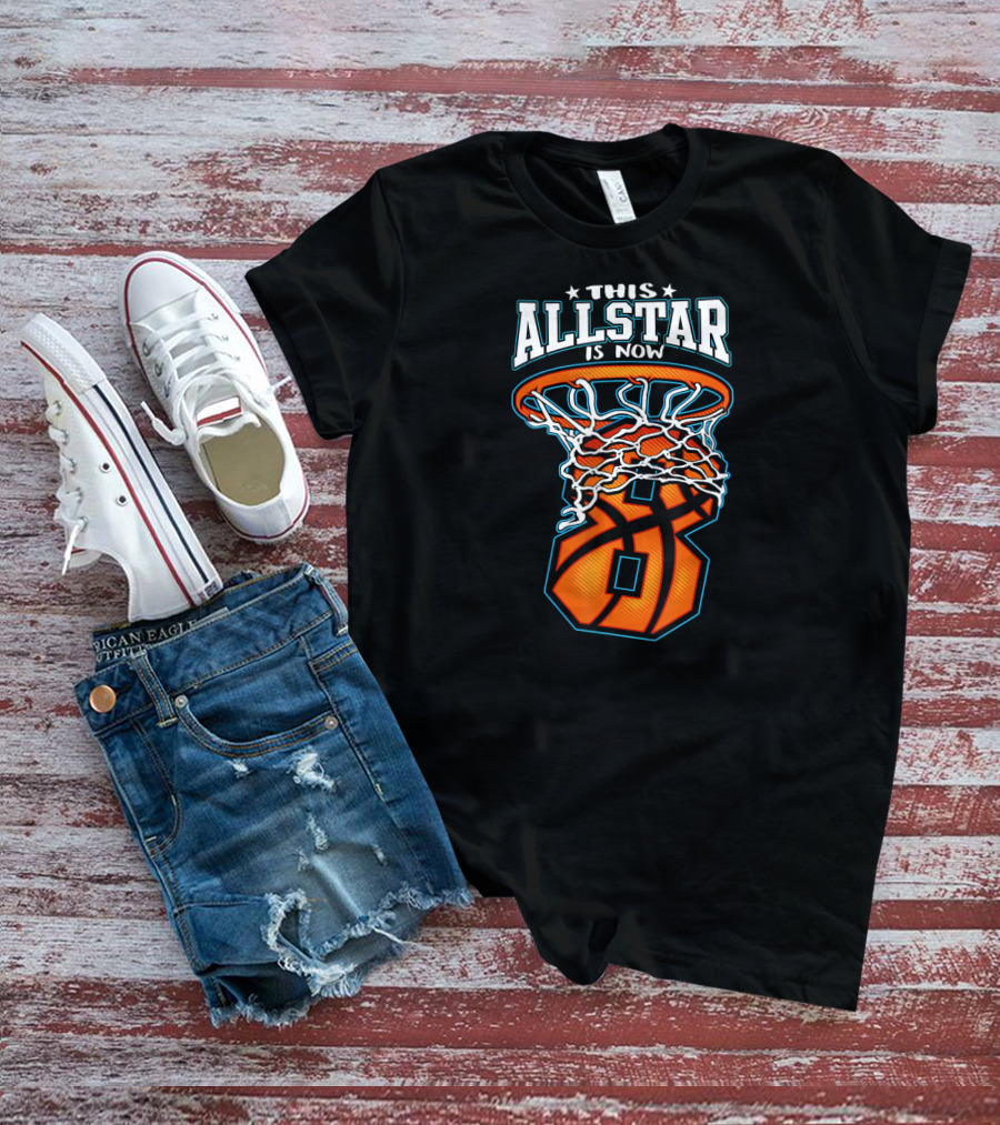This All Star Is Now 8 Birthday Basketball Hoop T-Shirt