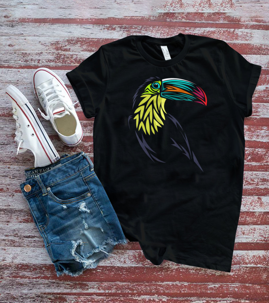 Tribal Toucan Colorful Graphic Cute T-Shirt