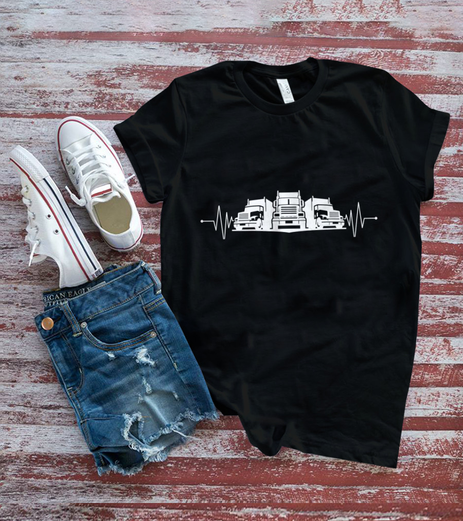 Truck Driver Trucker Dad Father's Pulse Trucks T-Shirt