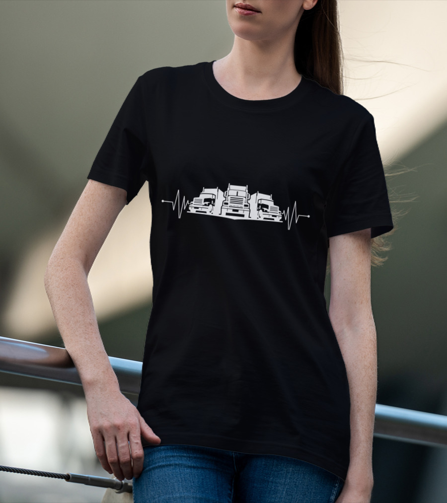 Truck Driver Trucker Dad Father's Pulse Trucks T-Shirt