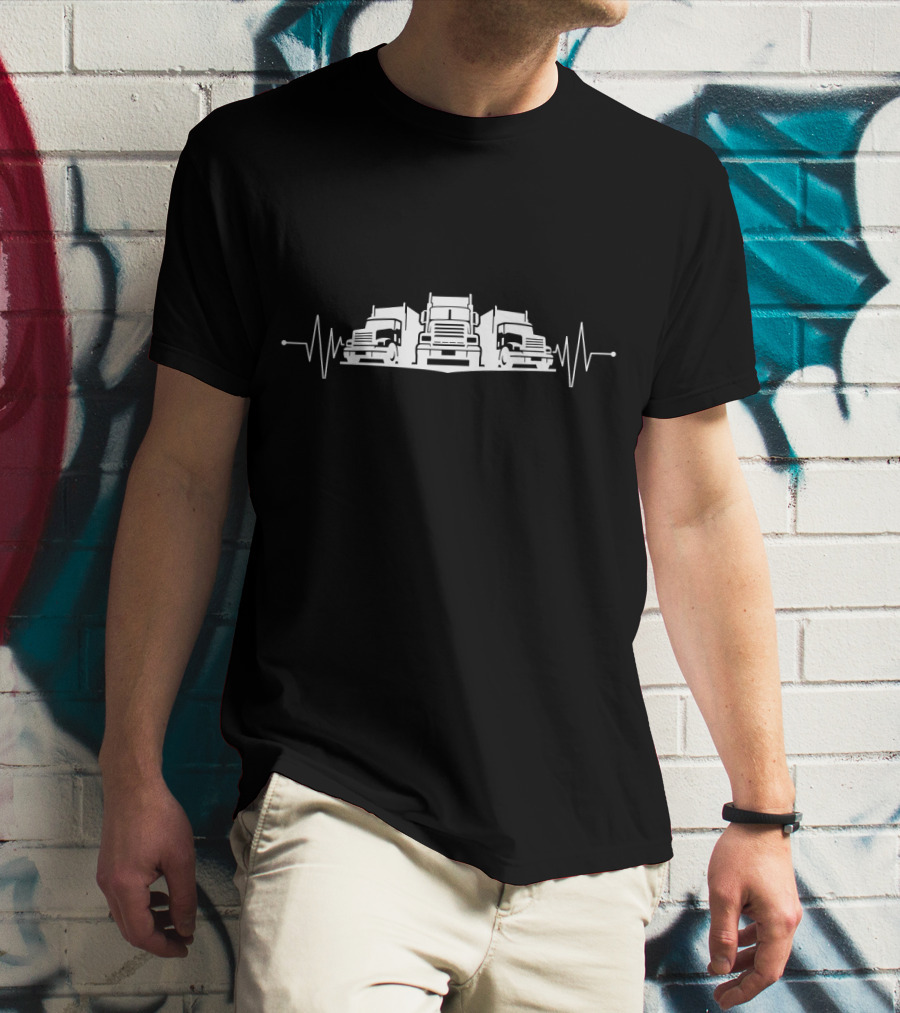 Truck Driver Trucker Dad Father's Pulse Trucks T-Shirt
