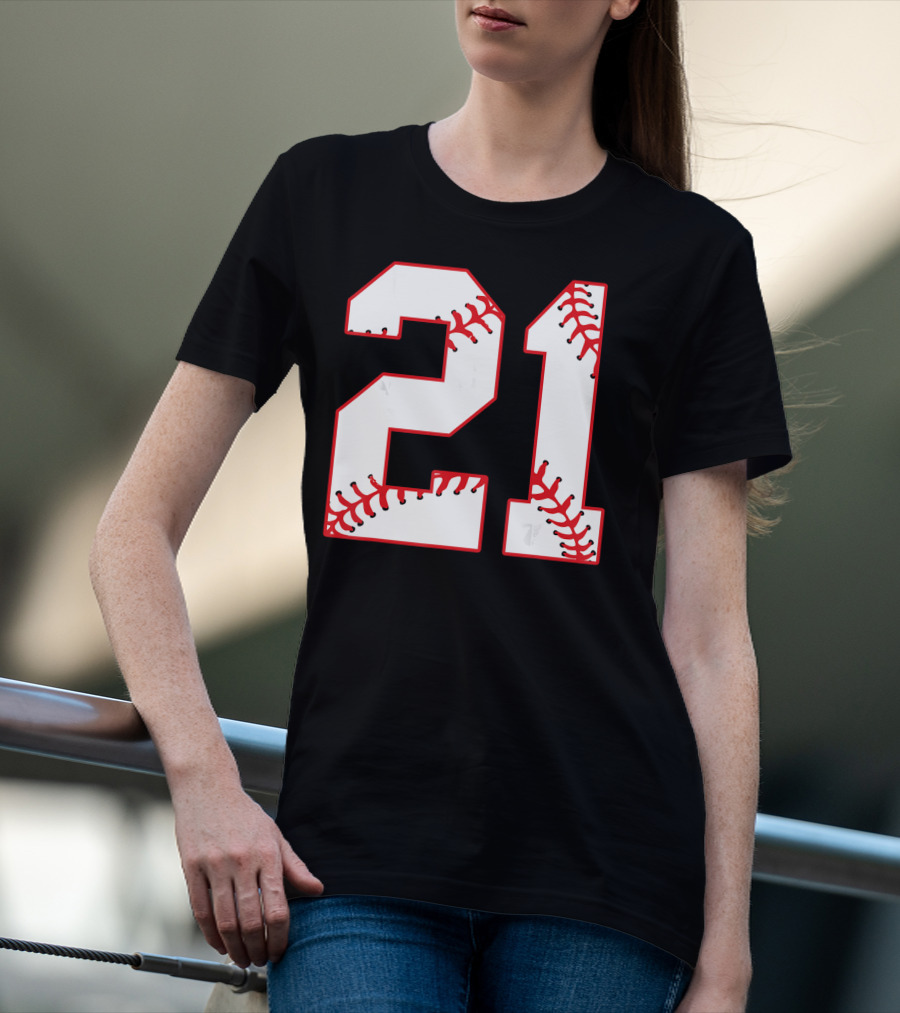 Twenty First Birthday Party 21th Baseball Number T-Shirt